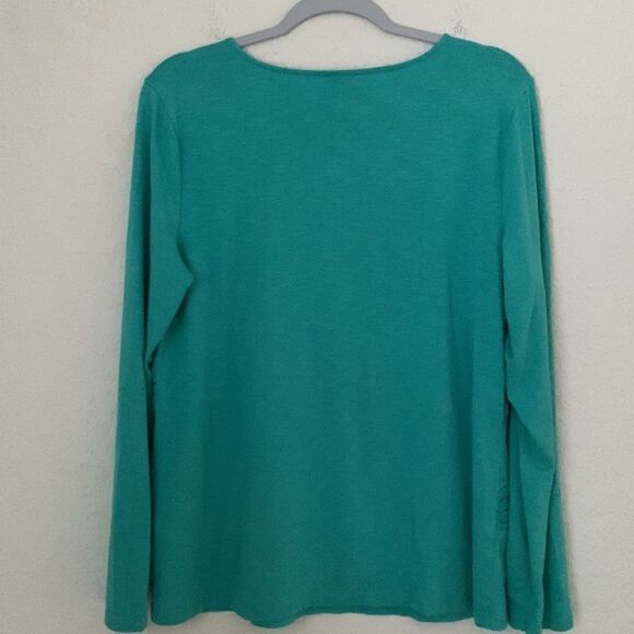 Talbots Long Sleeve Green Top Size L - Picture 2 of 8